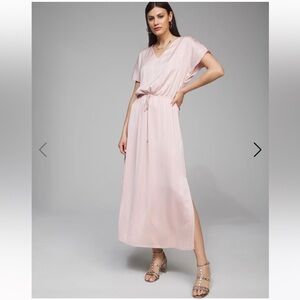 White House Black Market Satin Crinkle Maxi Dress